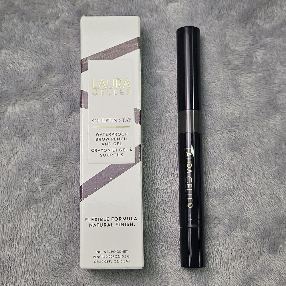 Laura Geller Sculpt N Stay Brow Pencil & Gel SOFT BLACK Waterproof 0043007 NIB